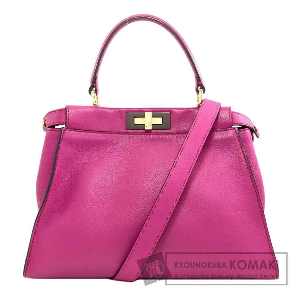 Fendi Peekaboo calfskin magenta leather Pink handbag Pink